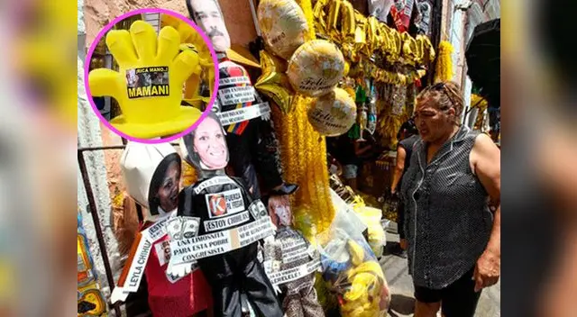 Muñecos de personajes políticos dan la hora