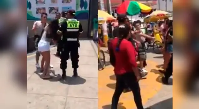 Pelea entre dos mujeres en Ate Vitarte Pelea entre dos mujeres en Ate Vitarte