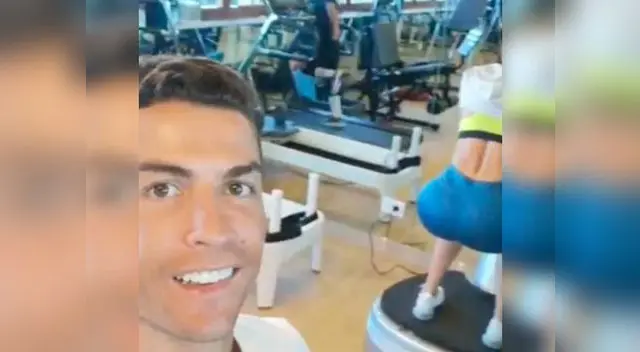 Cristiano Ronaldo se luce con su hijo y su pareja en el gimnasio