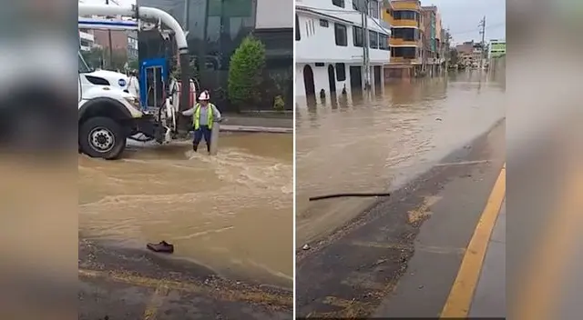 Se registra inundación en San Juan de Lurigancho Se registra inundación en San Juan de Lurigancho