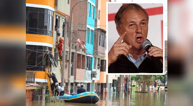 Muñoz llegó esta mañana hasta la zona afectada por el aniego en SJL