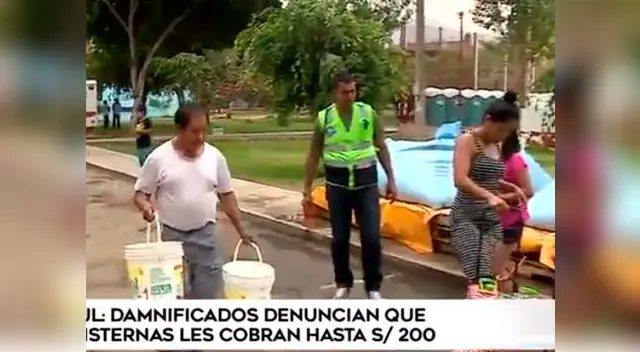 Damnificados denuncian que cisternas les cobran para darles agua 