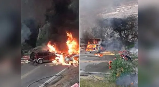 Múltiple choque en la Carretera Central