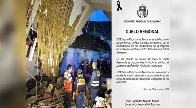 Declaran duelo regional por muerte de 15 personas