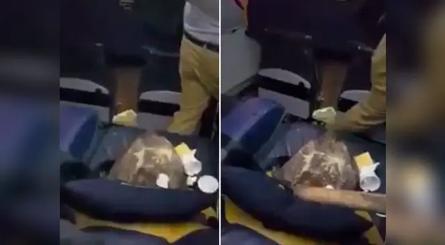 Roca cae sobre asiento y mujer se salva de milagro Roca cae sobre asiento y mujer se salva de milagro