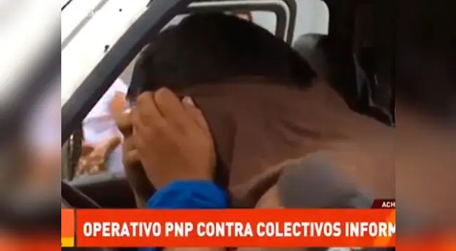 Chofer de combi llora tras ser intervenido 