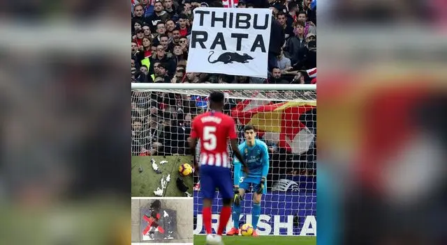 Así respondió la hincha del Atlético contra Courtois. FOTO: EFE