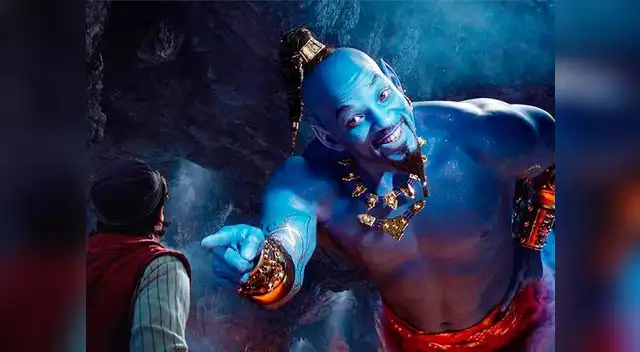Will Smith en su papel del genio de la lámpara en Aladino.