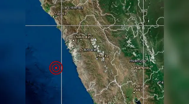 Sismo de 4.1 de magnitud se registró este viernes a las 8:46 p.m. en Áncash