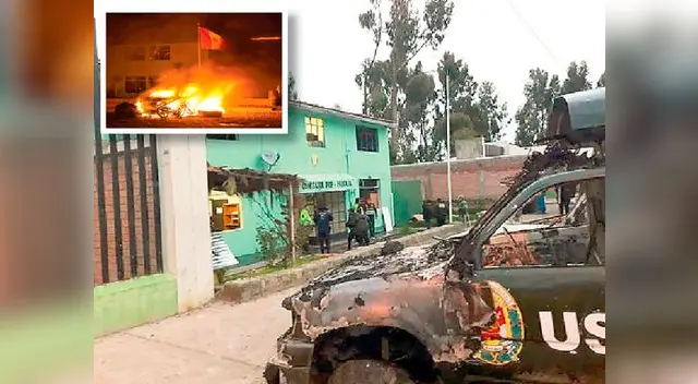 Pobladores atacan y destrozan comisaría en Huancavelica