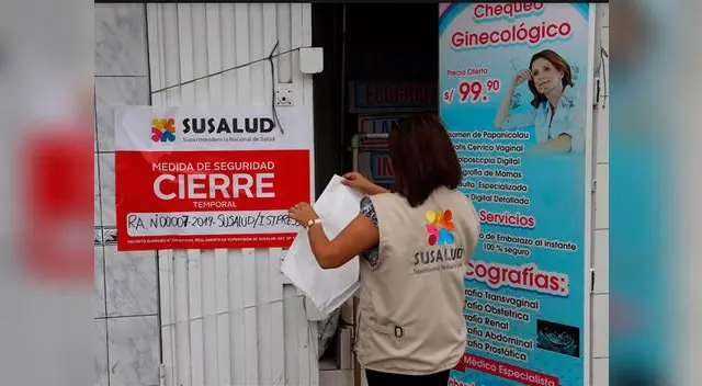 Clausura se realizo en medio de un operativo realizado de Susalud