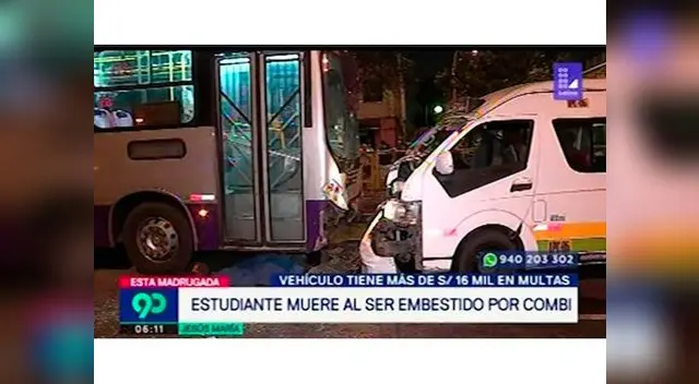 Combi mató a estudiante Combi mató a estudiante