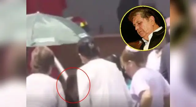 Mamá de Alan García acompañada por familiares en cremación de su hijo