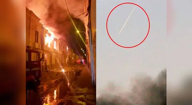 Reportero gráfico captó a un cuerpo celeste sobre el firmamento durante incendio Reportero gráfico captó a un cuerpo celeste sobre el firmamento durante incendio