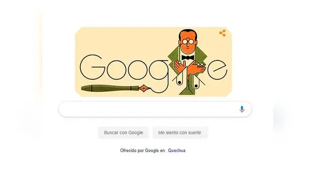 Doodle decicado por Google a Abraham Valdelomar