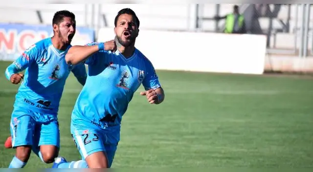 Juan Pablo Vergara celebra su gol en el triunfo de Binacional sobre Melgar Juan Pablo Vergara celebra su gol en el triunfo de Binacional sobre Melgar