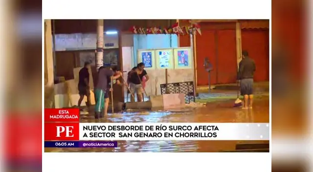 Desborde del río Surco inundó varias casas en Chorrillos