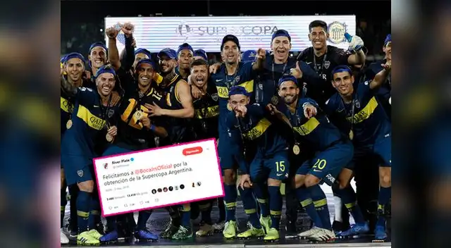 River Plate saluda a Boca Juniors por ganar la Supercopa Argentina, pero un detalle causa furor en redes sociales