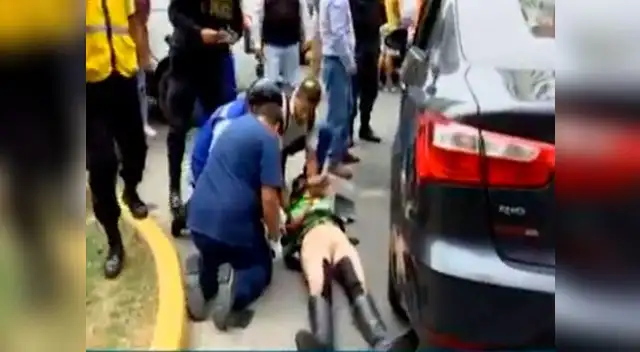 Oficial PNP fue impactada por un camión Oficial PNP fue impactada por un camión