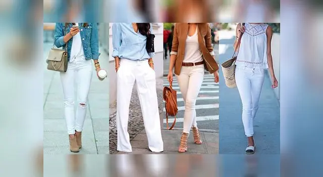 Los pantalones blancos son muy favorecedores para mujeres con poca cadera, ya que el blanco “expande” y el negro “comprime”