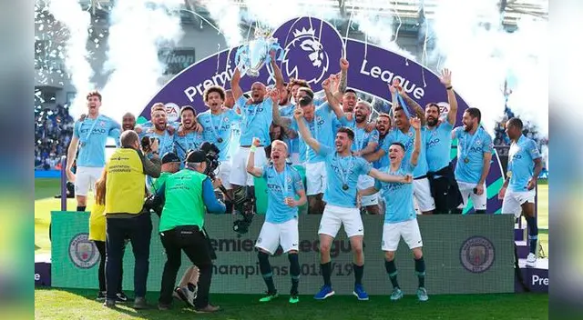 Celebración del  título del Manchester City. FOTO: EFE