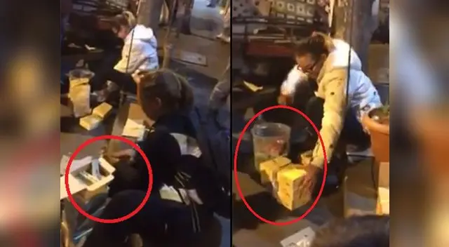 Graban a venezolanas borrando fechas de golosinas en Cercado de Lima Graban a venezolanas borrando fechas de golosinas en Cercado de Lima