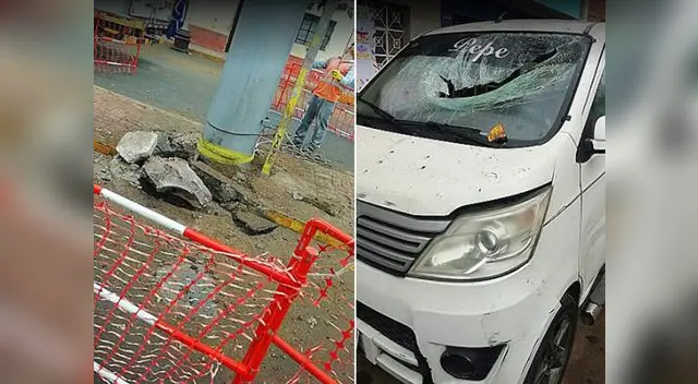 Estallido de poste destrozó un vehículo particular Estallido de poste destrozó un vehículo particular