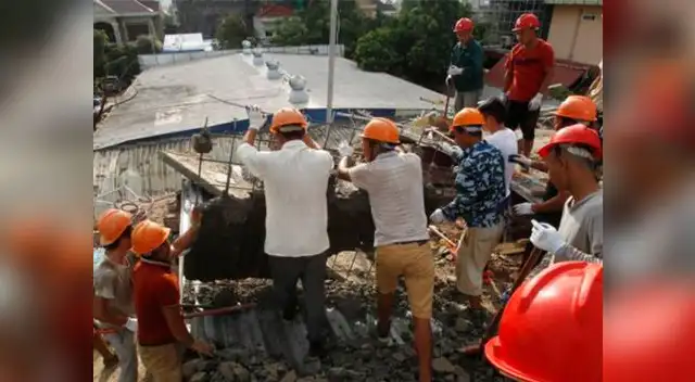 Derrumbe en Camboya dejó 17 muertos y 24 heridos