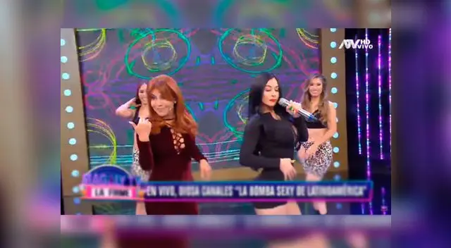 Magaly Medina y Diosa Canales se tocaron sus atributos físicos en vivo