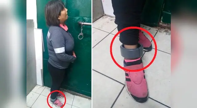 Mujer con condena y grillete en el pie miente para ir a robar Mujer con condena y grillete en el pie miente para ir a robar