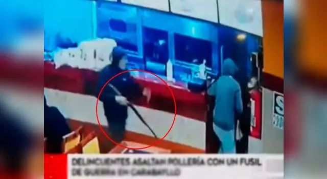 Delincuentes asaltan pollería con fusil de guerra