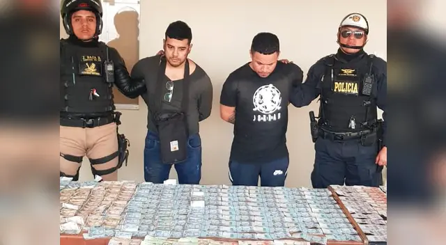 Los sujetos tenían un morral con más de 25 mil soles de su atraco Los sujetos tenían un morral con más de 25 mil soles de su atraco
