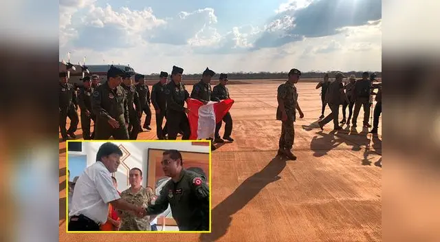 Helicópteros de la FAP llegaron para apoyar en extinguir el fuego en la amazonía