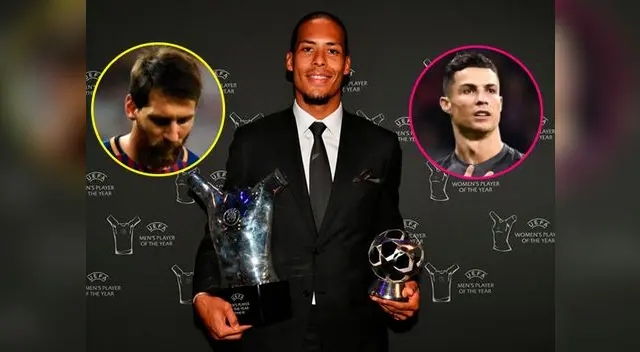 Virgil van Dijk le ganó a Cristiano Ronaldo y Lionel Messi