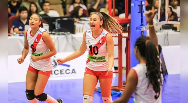Janelly Ceopa y María Fernanda López-Torres puntales de la selección femenina de Perú U 18 . FOTO: FPV