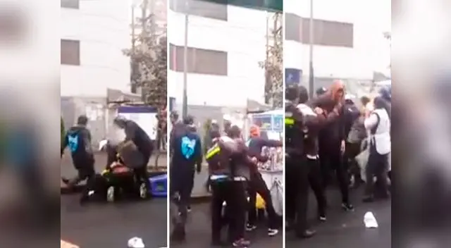 Brutal agresión recibieron vendedores ambulantes por parte de fiscalizadores de La Victoria 