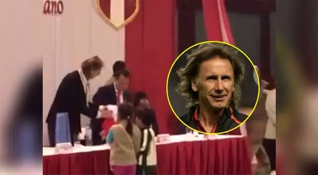 Ricardo Gareca firma autógrafos a niños de Chachapoyas