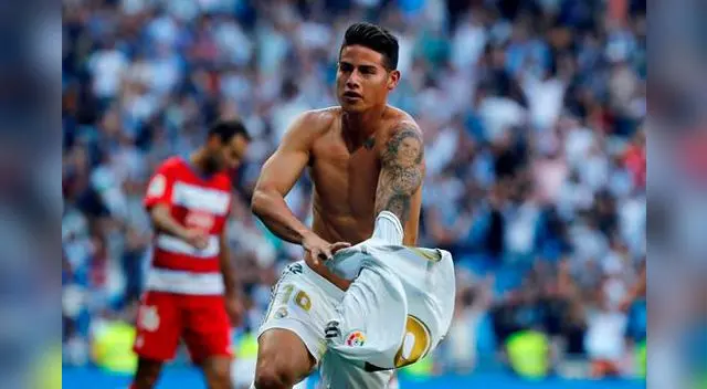 James Rodríguez ingresó al final del partido y anotó el cuarto gol del Real Madrid. FOTO: EFE James Rodríguez ingresó al final del partido y anotó el cuarto gol del Real Madrid. FOTO: EFE