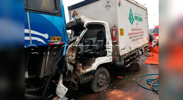 Tres heridos deja choque en San Borja Tres heridos deja choque en San Borja