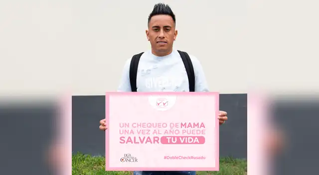 Christian Cueva es uno de los jugadores de la selección que prevenir el cáncer de mama a través de un chequeo preventivo