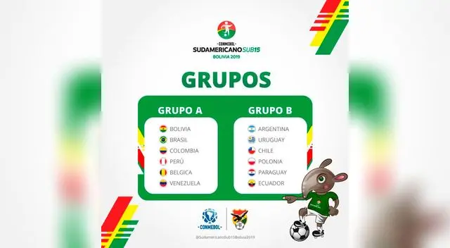 CONMEBOL dio a conocer los grupos para el sudamericano sub 15 a disputarse en Bolivia CONMEBOL dio a conocer los grupos para el sudamericano sub 15 a disputarse en Bolivia