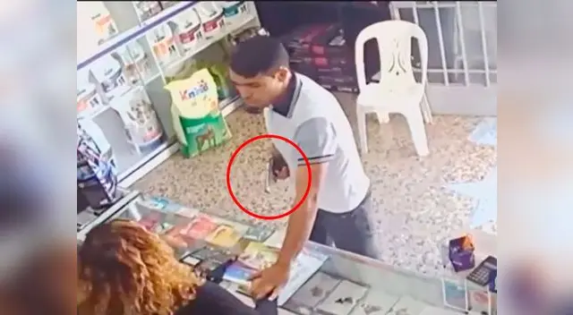 Delincuente con arma en mano pide la ketamina