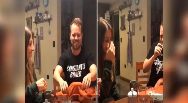 El truco de magia del joven consistía en tomar el vaso de gaseosa sin tocarlo El truco de magia del joven consistía en tomar el vaso de gaseosa sin tocarlo