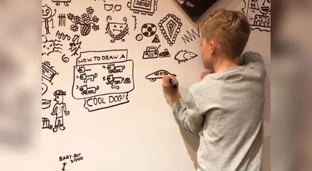 Dibujos del menor son toda un éxito en redes sociales donde acumuló miles de comentarios.