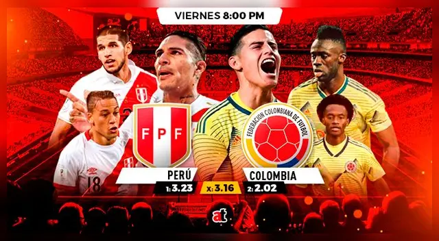 Un triunfo peruano ante Colombia paga 3.23 y el empate 3.16 Un triunfo peruano ante Colombia paga 3.23 y el empate 3.16
