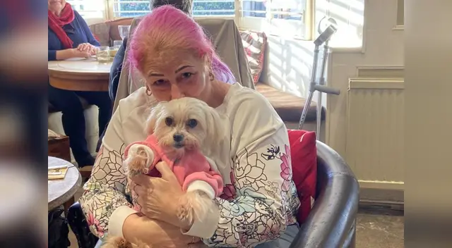 Dueña llevó a un restaurante a su can y dueños del local sorprenden a la mujer con un hermoso gesto 