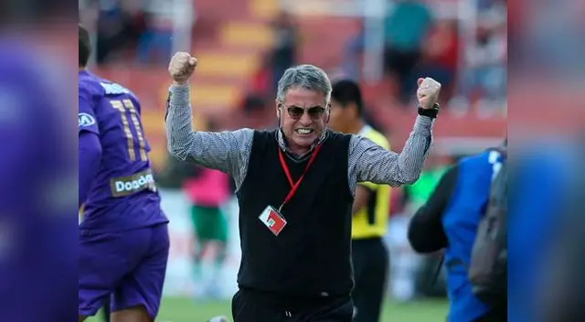 Pablo Bengoechea y su festejo tras el triunfo de Alianza Lima ante Melgar en Arequipa