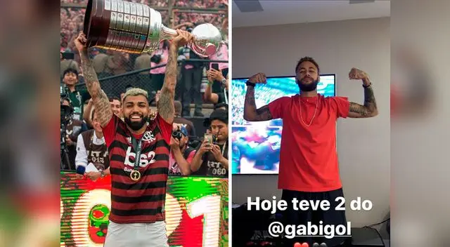 Neymar alentó a Flamengo y disfrutó el campeonato por Copa Libertadores