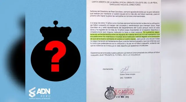 La barra del Real Garcilaso cansada de los enfrentamientos con Deportivo Garcilaso le pide cambiar de nombre La barra del Real Garcilaso cansada de los enfrentamientos con Deportivo Garcilaso le pide cambiar de nombre