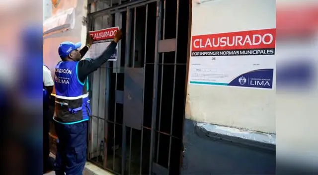 Personal de la Municipalidad de Lima clausuró los 2 locales